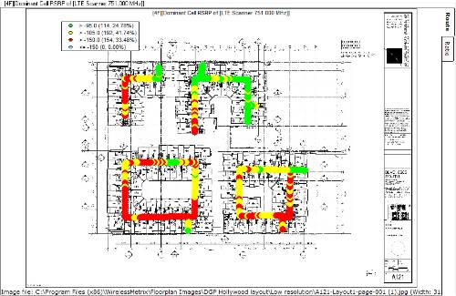 Link Master Analysis in-building signal strength floormap screenshot